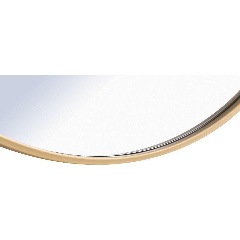 Elegant Lighting Metal frame Round Mirror 28 inch Black finish