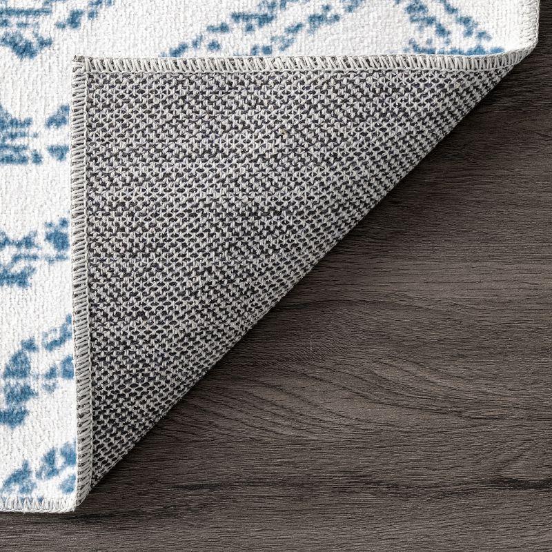 Eco-Friendly Rosanne Blue Geometric 3' x 5' Synthetic Area Rug