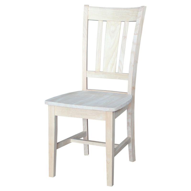 Set of 2 San Remo Splatback Chairs Wood - International Concepts: Solid Parawood, Unupholstered