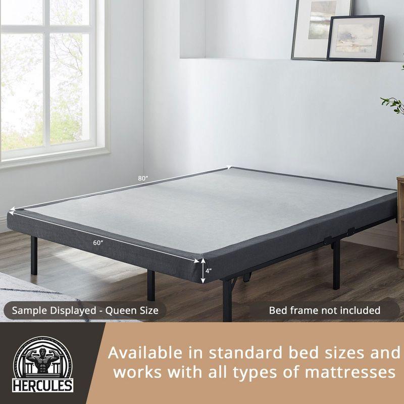 Hercules 4 Inch Low Profile Foundation Mattress Box Spring Replacement, Twin