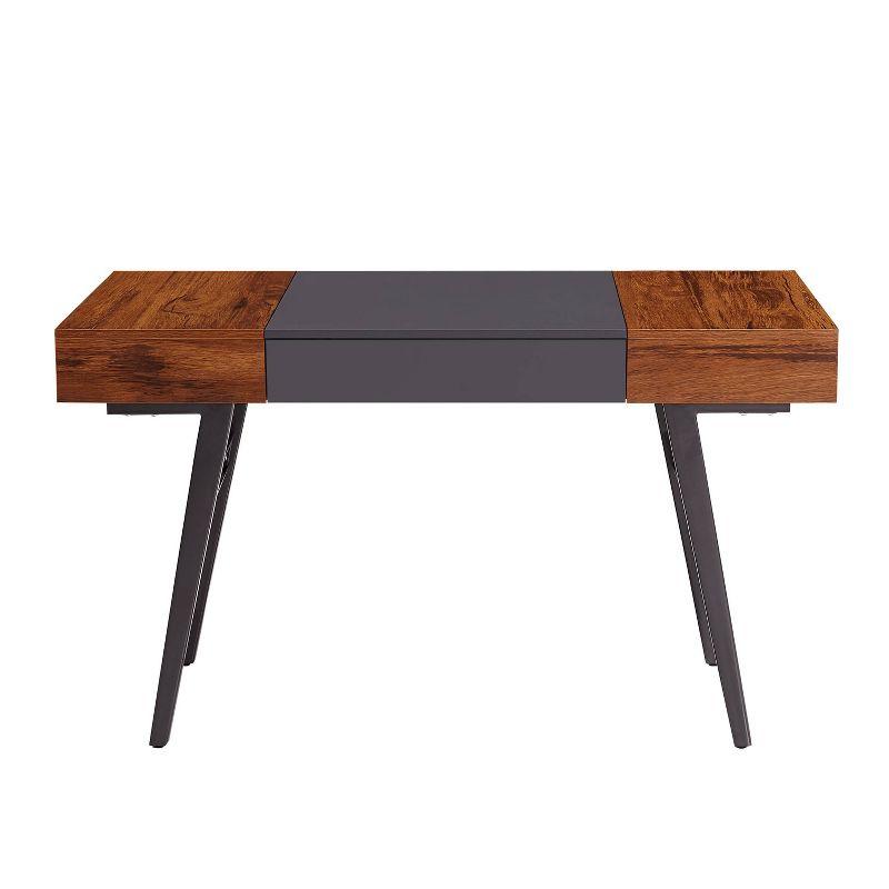 Expandable Modern Desk with Storage Mahogany - Techni Mobili