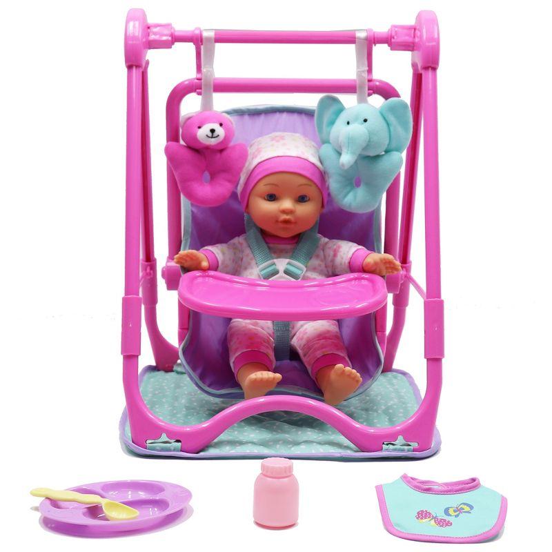 Dream Collection: 12 " Baby Doll 4-In-1 High Chair Play Set -Ages 2+