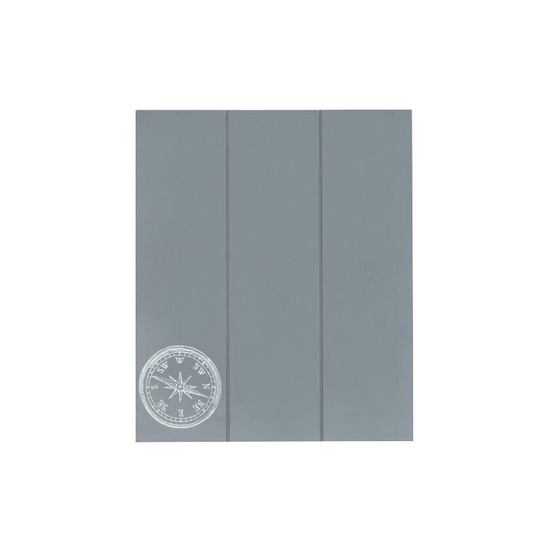 Linon 4pc 26.4" Compass Finish Plank Tray Tables with Storage Rack Dark Gray