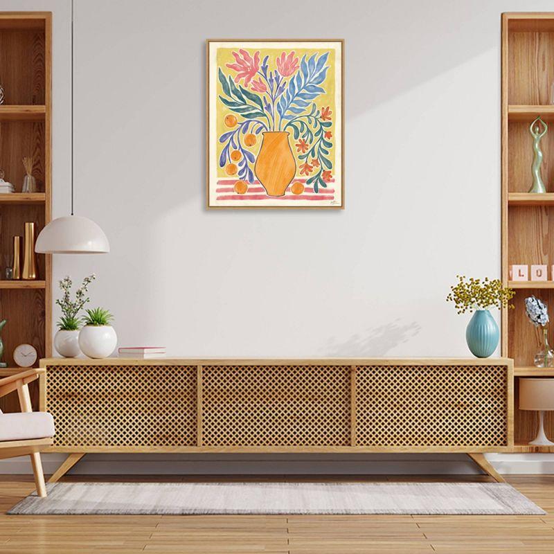 24" x 31" Orange Vase Botanical Canvas Print