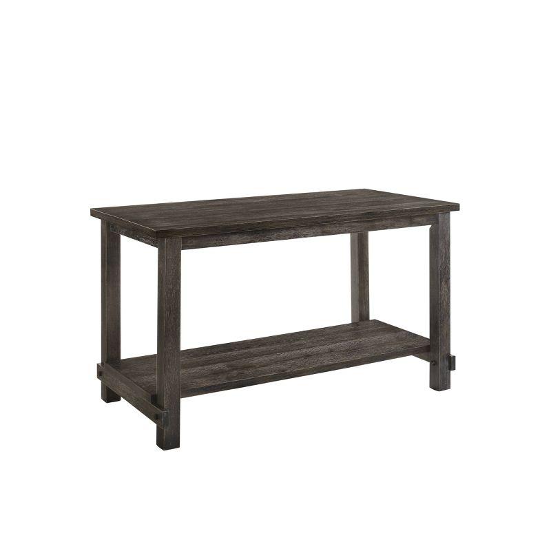 60" Martha Li Dining Table Weathered Gray - Acme Furniture: Sturdy Wood, Storage Shelf, Seats 6