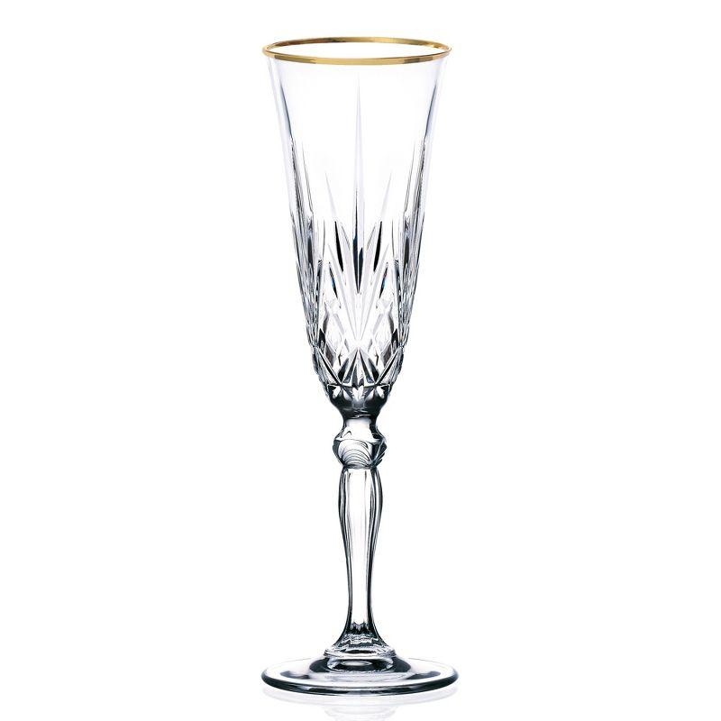 Lorren Home Trends Siena 6oz. Crystal Flute Set (Set of 4)