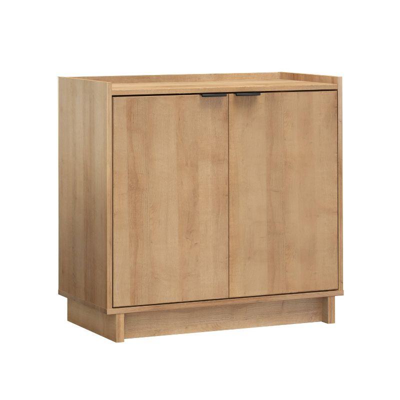 Oak Light Wood Living Room Cabinet with Adjustable Shelving