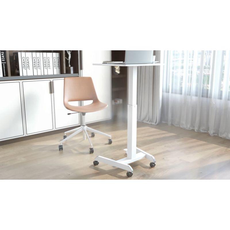 Mount-it Mount-It! Adjustable Rolling Laptop Desk w/ Wheels, Standing Mobile Workstation Cart w/ Spring Lift