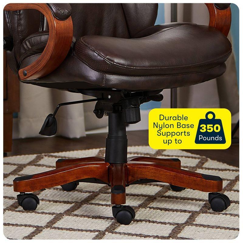 Big and Tall Executive Office Chair with Upgraded Wood Accents - Serta