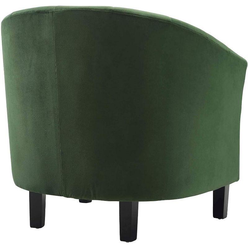 Modway Prospect Channel Tufted Performance Velvet Armchair Emerald