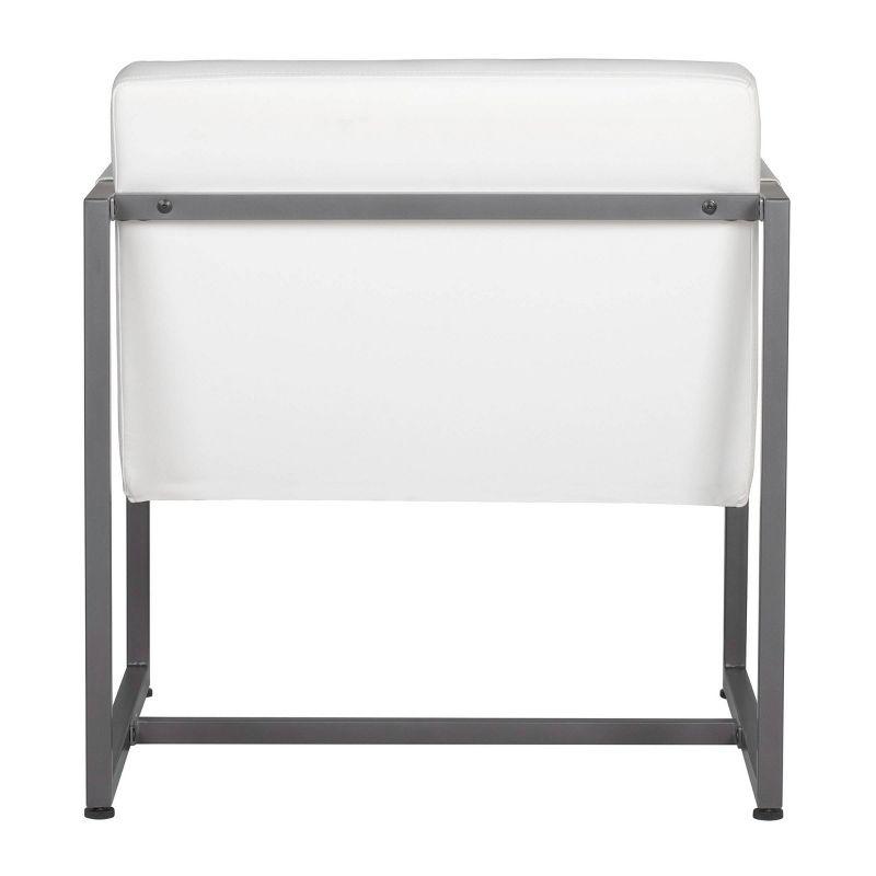 Camber Accent Chair White - Studio Designs Home: Mid-Century Faux Leather, Metal Frame, 250lbs Capacity
