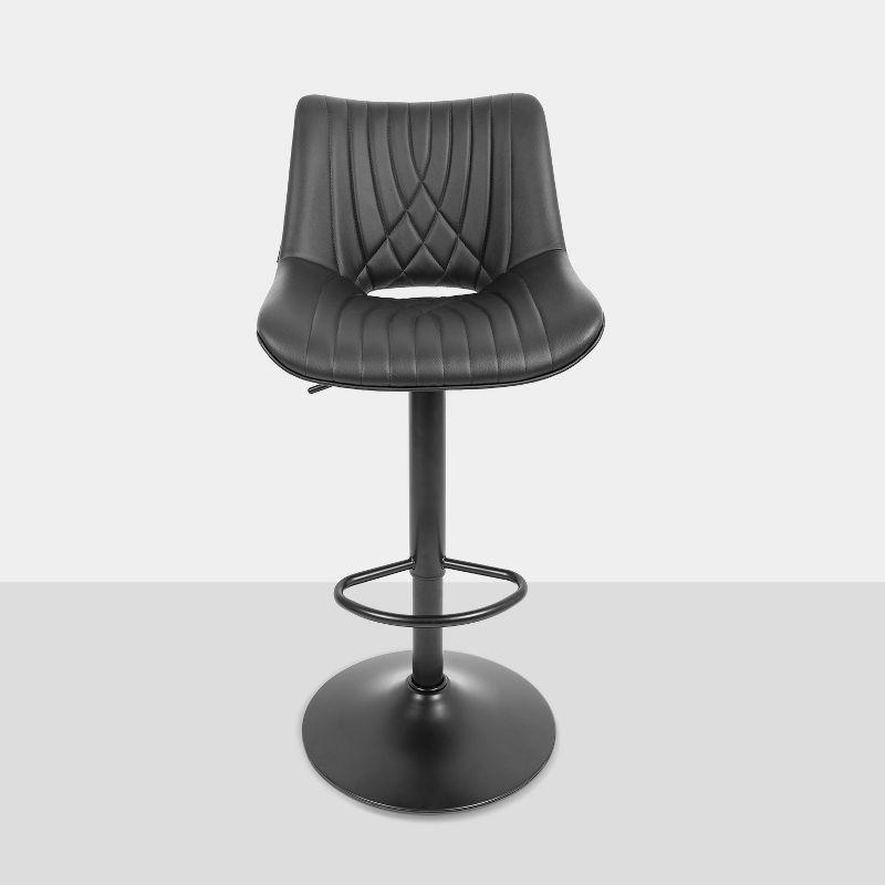 Vatros Adjustable Swivel Counter Stools with Back, Bar Stools Set of 4, Black