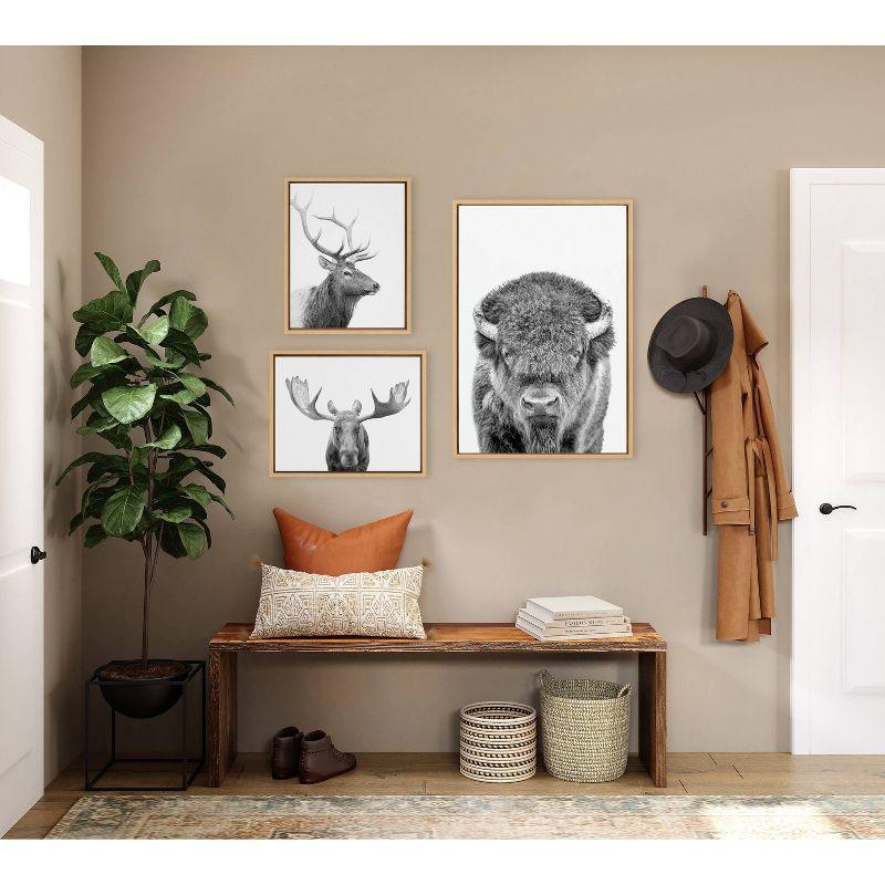 Sylvie Black and White Animal Portrait Canvas Art Trio