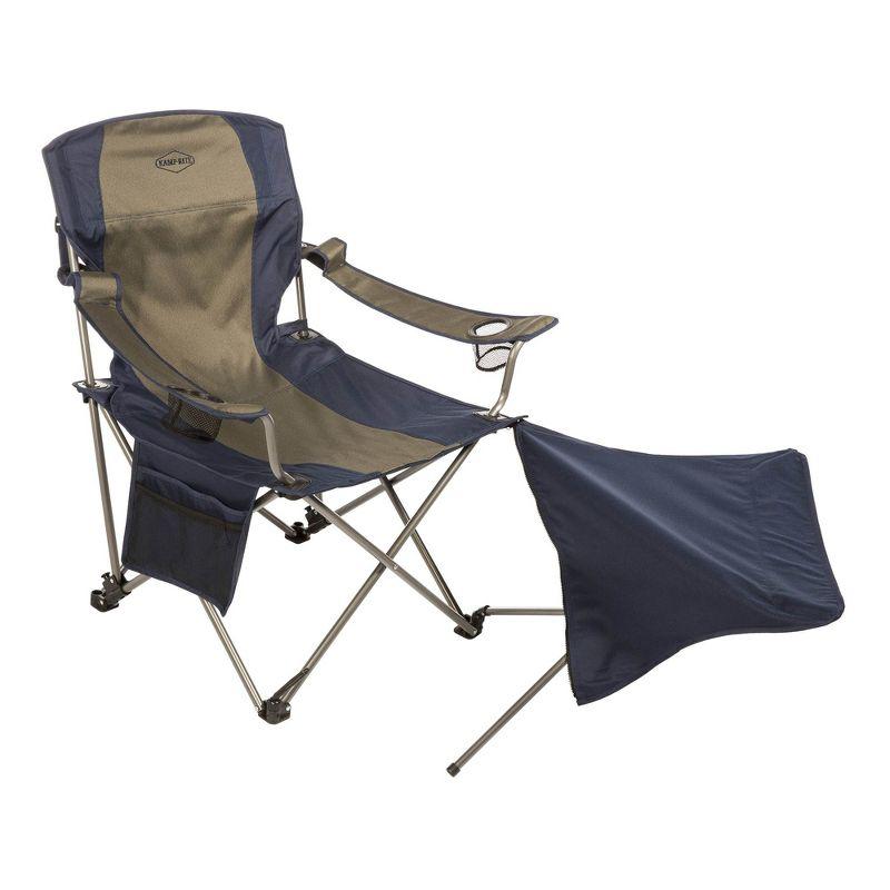 Kamp Rite Folding Camp Chair w/ 2 Cupholders & Detachable Footrest