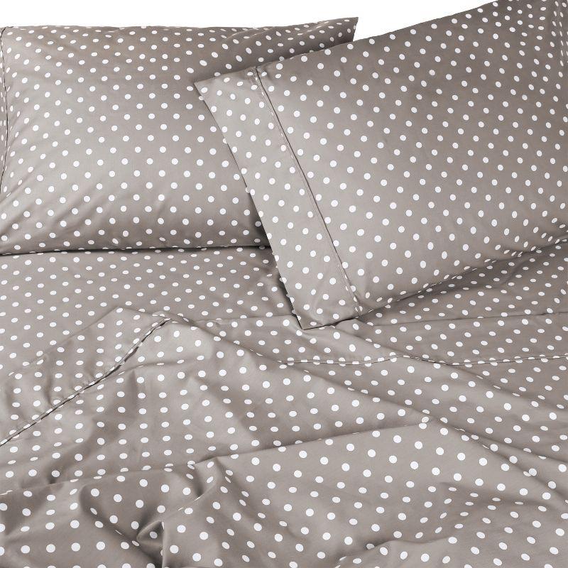 Polka Dot 600 Thread Count Cotton Blend Deep Pocket Bed Sheet Set by Blue Nile Mills