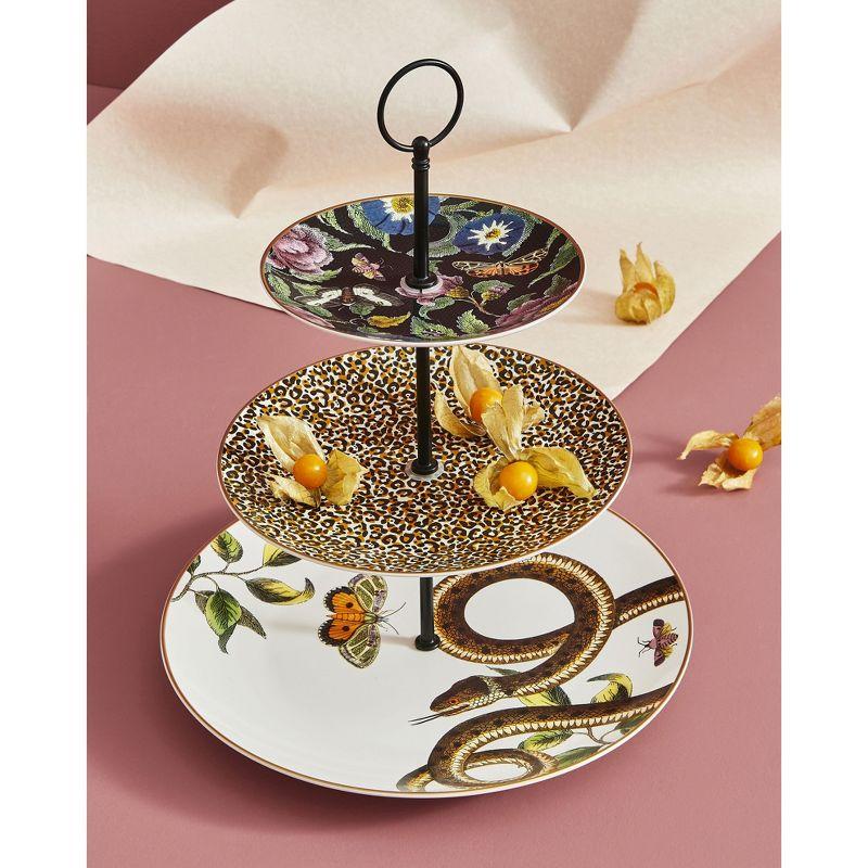 Spode Creatures of Curiosity 3-Tier Cake Stand, Top: 6in - Middle: 8in - Bottom: 10.5in