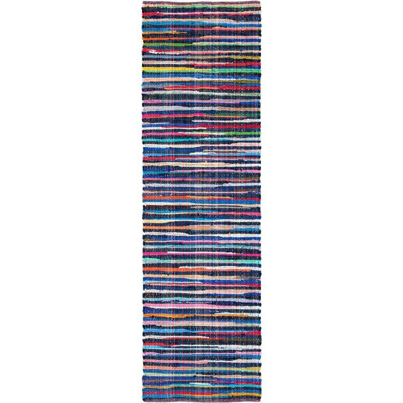 Rag Runner Rug RAR240 Hand Woven Runner Rug - Blue/Multi - 2'3"x10' - Safavieh.