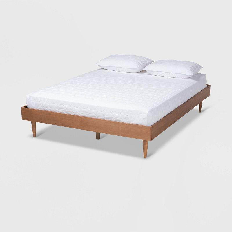 King Rina Wood Bed Frame Ash Walnut - Baxton Studio