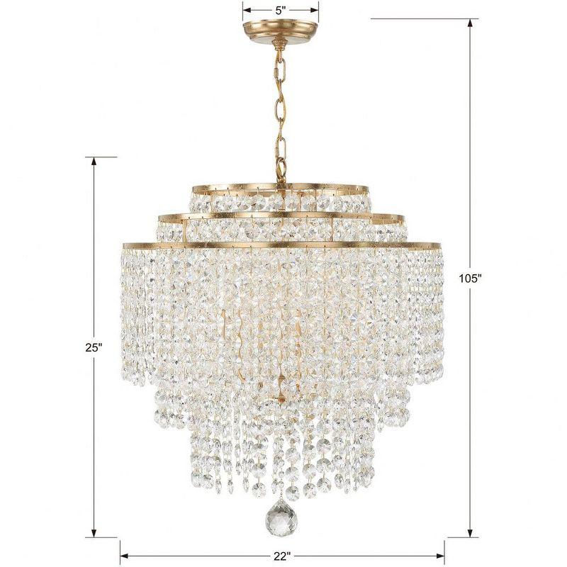 Crystorama Lighting Gabrielle 6 - Light Chandelier in  Antique Gold