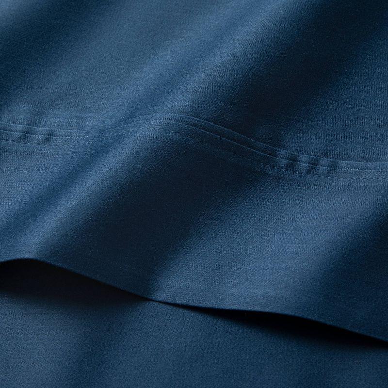 King 6pc 800 Thread Count Solid Sheet Set Indigo - Threshold™: Cotton Sateen, 4 Pillowcases, Deep Pocket