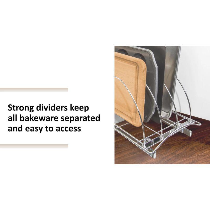 Lynk Professional Slide Out Cutting Board, Bakeware, and Tray Organizer - Pull Out Kitchen Cabinet Rack - 10" x 21": Kitchen Storage