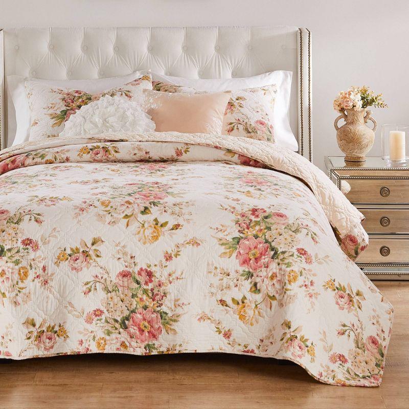 Greenland Home Fashions Grace Shabby Chic Floral Quilt Bedding Set