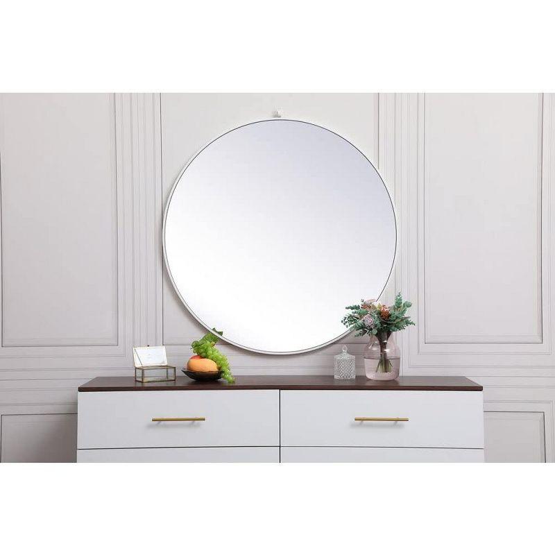 Elegant Lighting Metal frame round mirror with decorative hook 39 inch in Blue