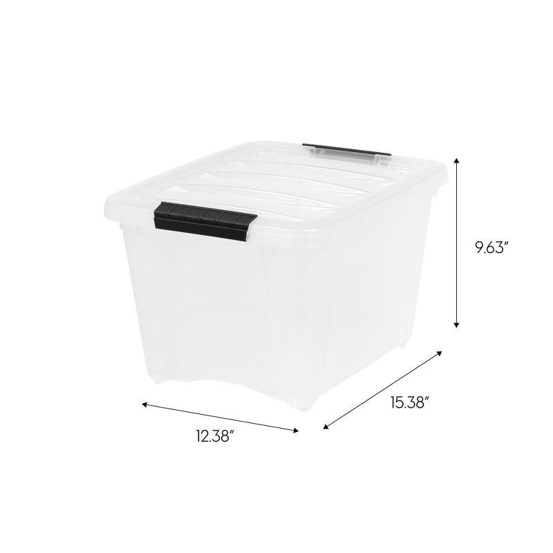 IRIS USA 19qt Plastic Storage Bin with Lid and Secure Latching Buckles