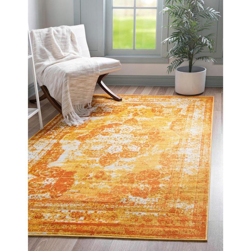 Salle Garnier Vivid Orange Rectangular Easy-Care Rug