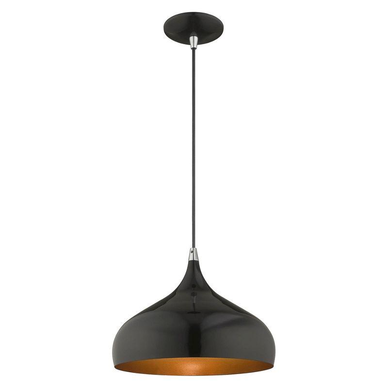 Livex Lighting Amador 1 - Light Pendant in  Shiny Black