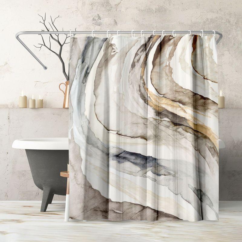 Abstract Marble Design Polyester Shower Curtain