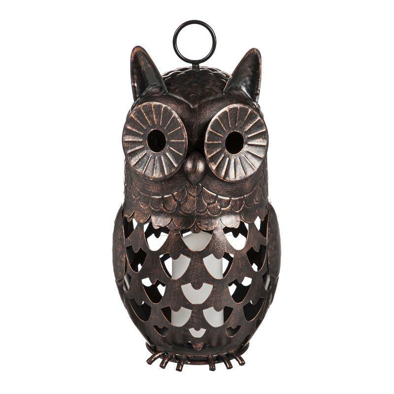 Bronze 18" Outdoor LED Owl Lantern