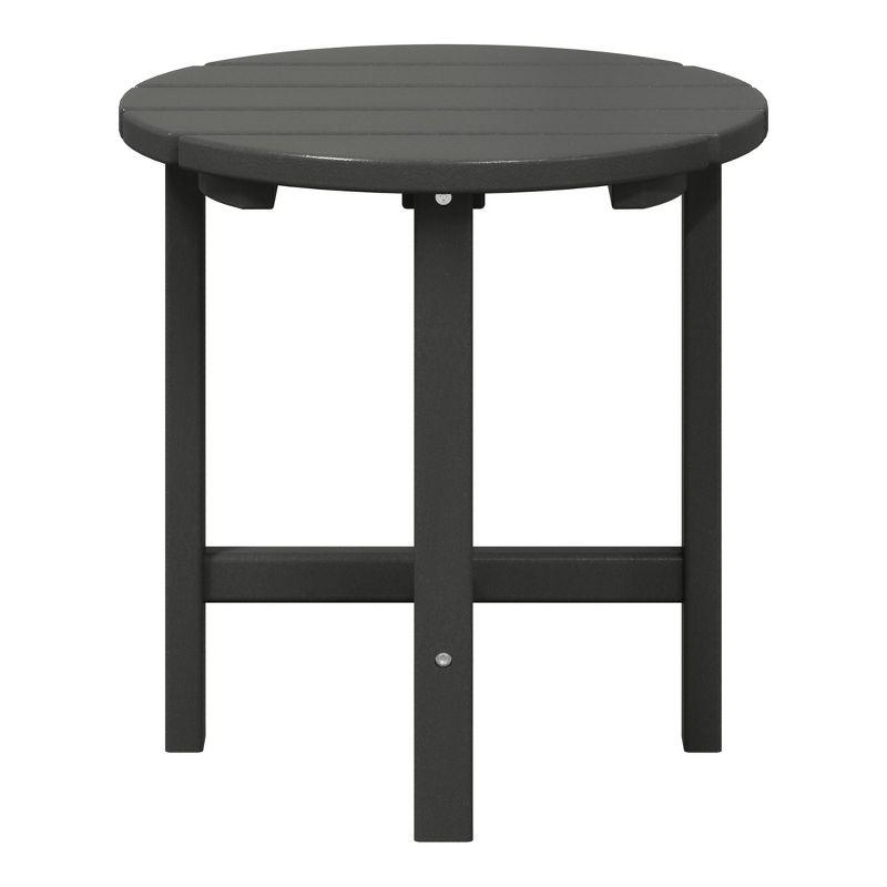 WestinTrends All-Weather Outdoor Patio Round Poly Adirondack Side Table, Gray