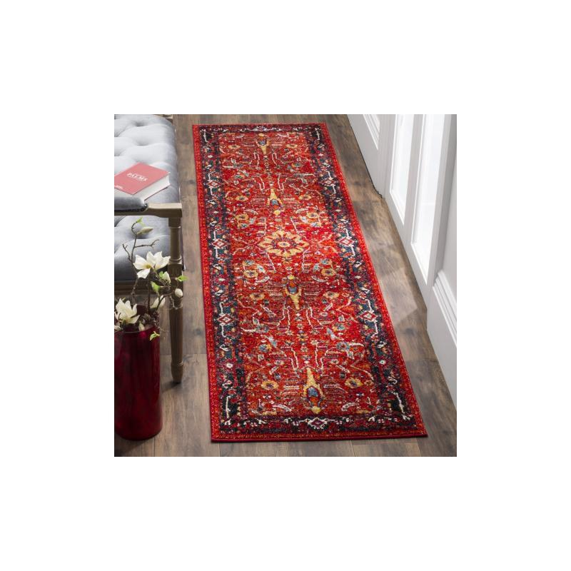 Vintage Hamadan VTH220 Power Loomed Indoor Runner Rug - Orange/Navy - 2'3"x10' - Safavieh