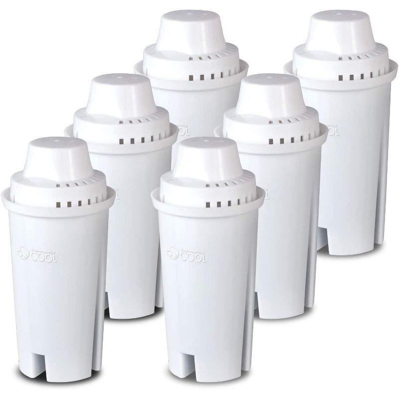 Commercial Cool Brita Filter Replacements, Filters Lasts Up To 60 Gallons, NSF Certified, CCWFB6, White, 6-Pack