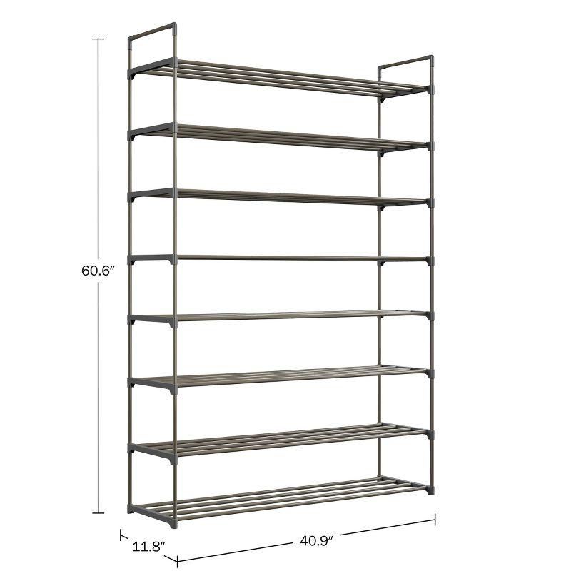 Hastings Home 8-Tier Shoe Storage Rack - Room for 48 Pairs of Shoes, 60.6" x 11.8" x 40.9"