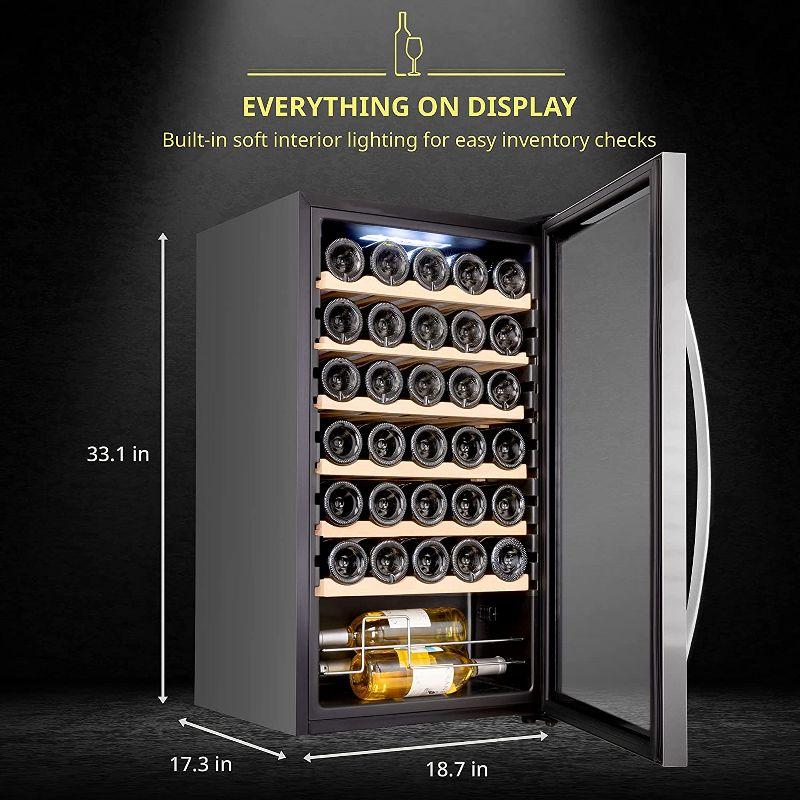 Schmecke 34 Bottle Compressor Wine Fridge & Cooler Refrigerator W/Lock