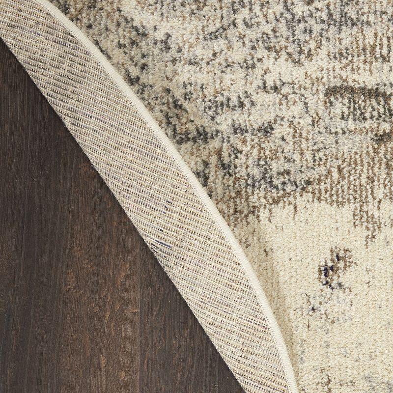 Nourison Celestial CES02 7'10" Round Ivory/Grey Area Rug