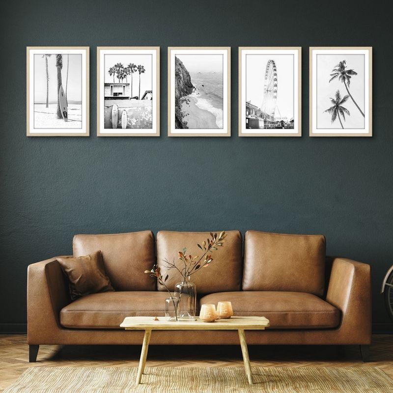 Americanflat 5 Pack of 13x19 Frames with 11x17 Mat - Plexiglass Cover - Natural Oak