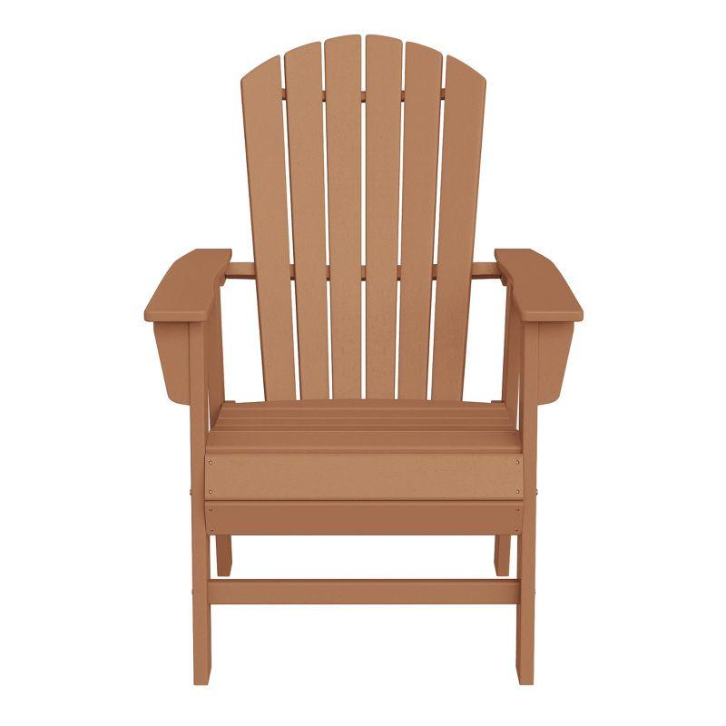 WestinTrends Outdoor Patio Shell-back Adirondack Dining Chair Weather Resistant, Teak