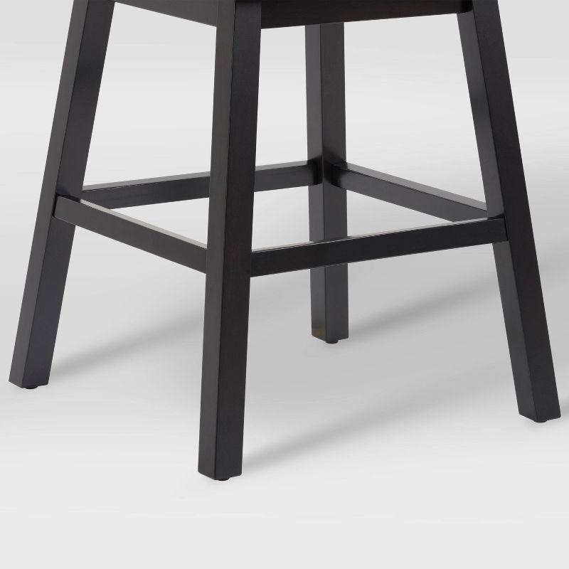 Set of 2 Boston Tufted Fabric Barstools Navy Blue - CorLiving: Counter Height, Rubberwood Legs, Padded Back