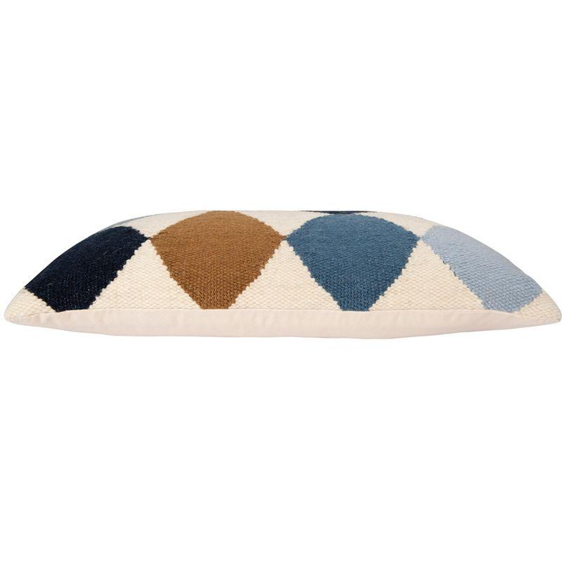 Storied Home Woven Wool Blend Pattern Lumbar Pillow, Multicolor
