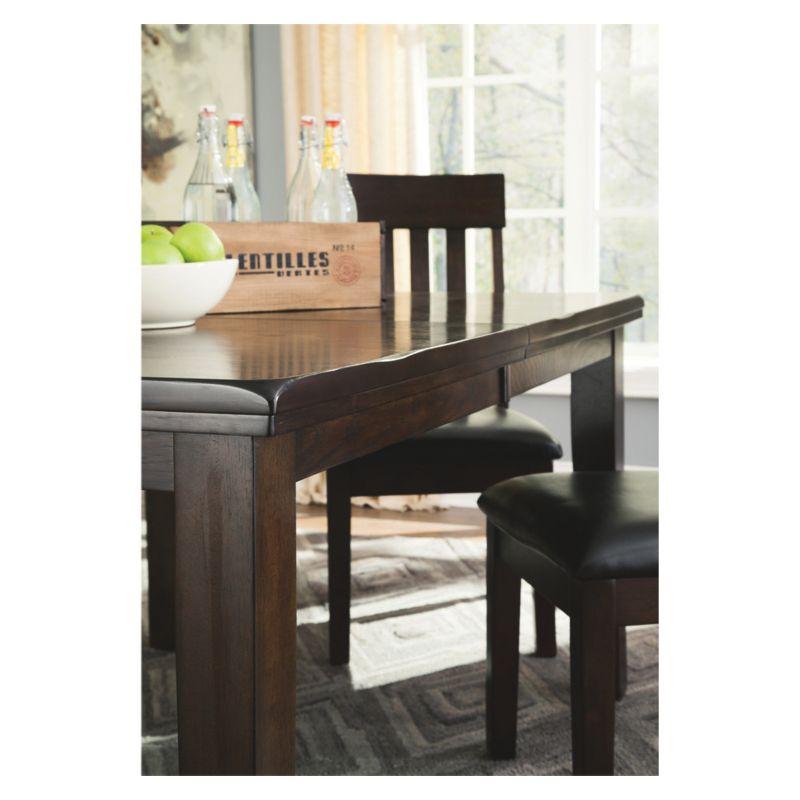 Signature Design by Ashley Haddigan Rectangular Extendable Dining Table Dark Brown: Seats 8, Wood Veneer, Butterfly Leaf