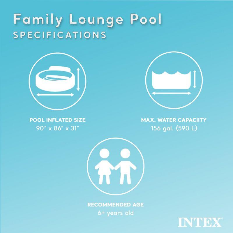 Intex Swim Center Inflatable Family Lounge Pool with Built In Bench and 8' Cover