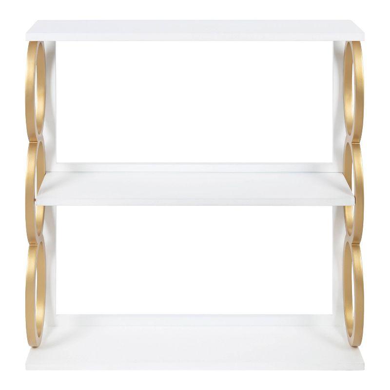 White and Gold Mid-Century Modern 3-Tier Floating Wall Shelf