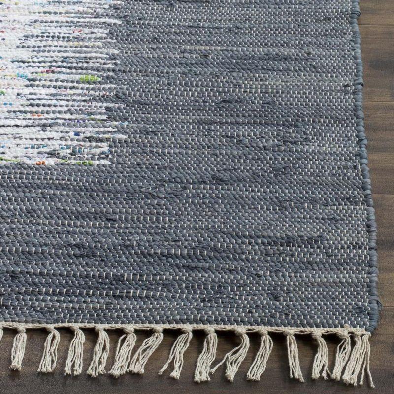 Coastal Charm Gray Hand-Woven Cotton Area Rug - 5' x 8'