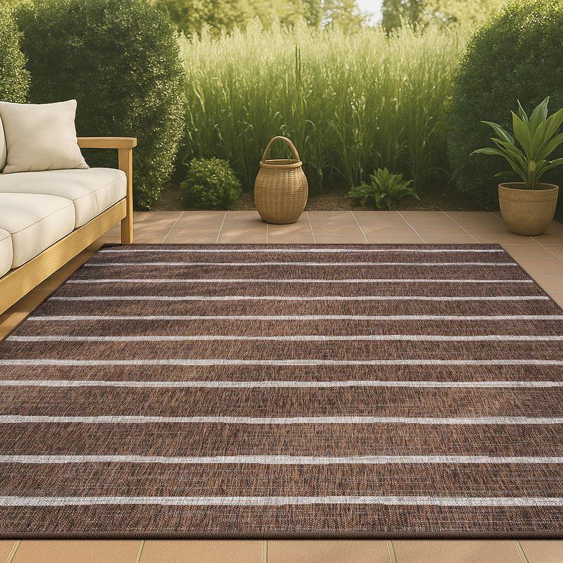 3'x5' Colonia Berber Stripe Indoor/Outdoor Area Rug, Brown/Beige - JONATHAN Y