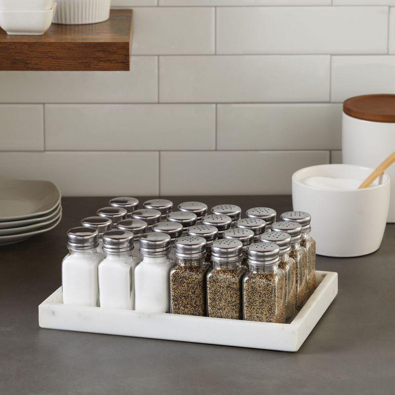 Juvale 24-Pack Square Glass Salt and Pepper Shakers Dispenser, 2-Ounce, Clear
