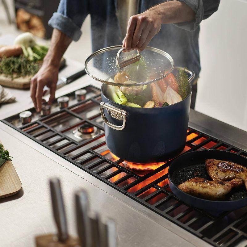 Joseph Joseph Joseph Joseph Space Ceramic Non-Stick 8.5 Qt. Stock Pot with Folding Handles and Lid