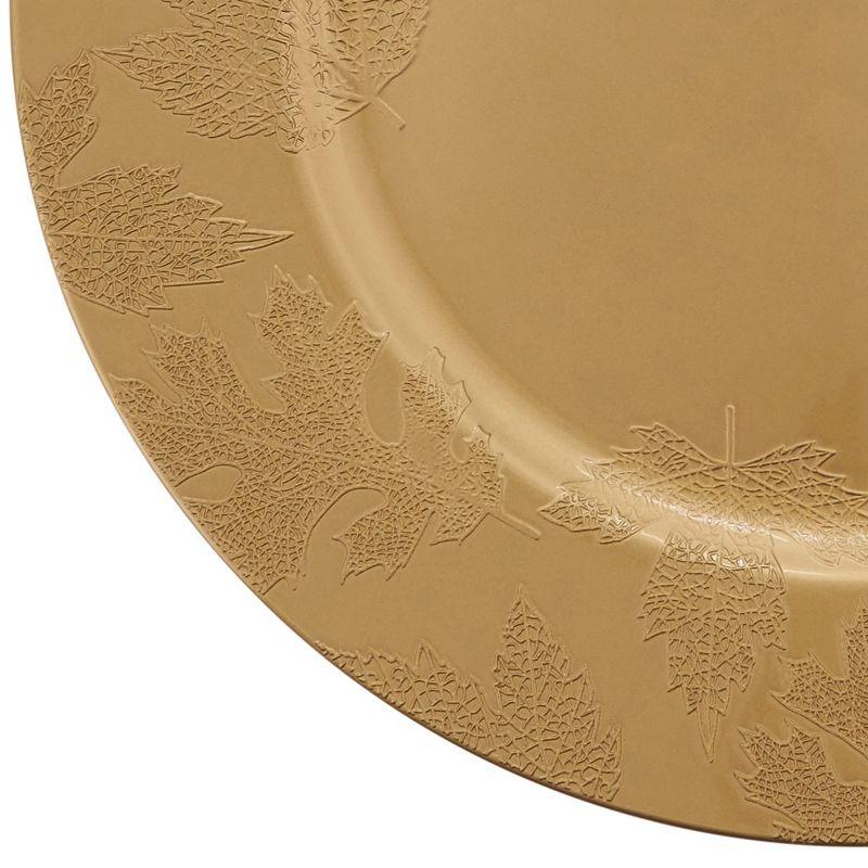 Saro Lifestyle Fall Leaf Round Charger Plates (Set of 4)